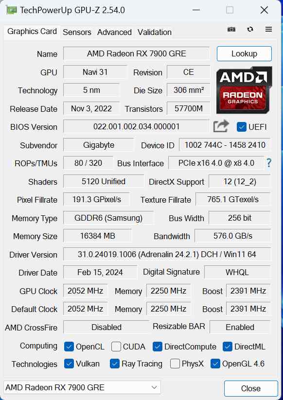 技嘉RX 7900 GRE魔鹰评测：中国特供，诚意满满，4k畅玩